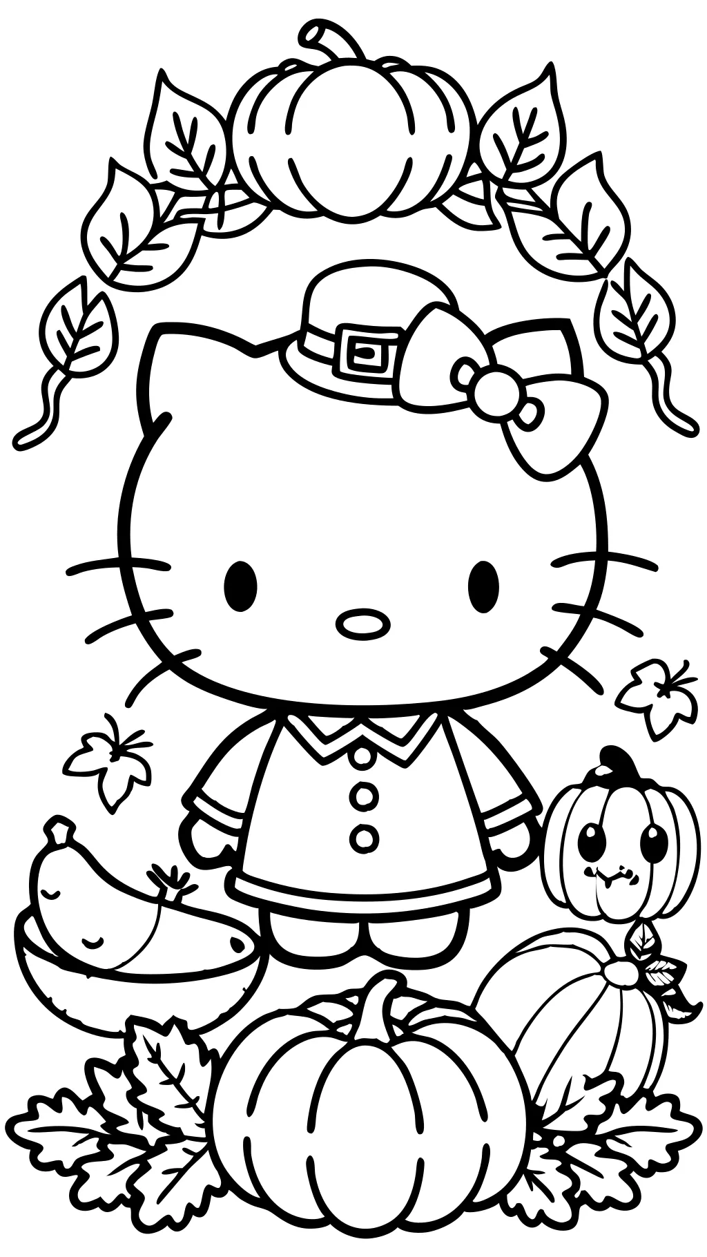 Hello Kitty Coloring Pages Thanksgiving